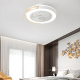 Stylish Round Bladeless Modern Ceiling Fan with Light Image - 17