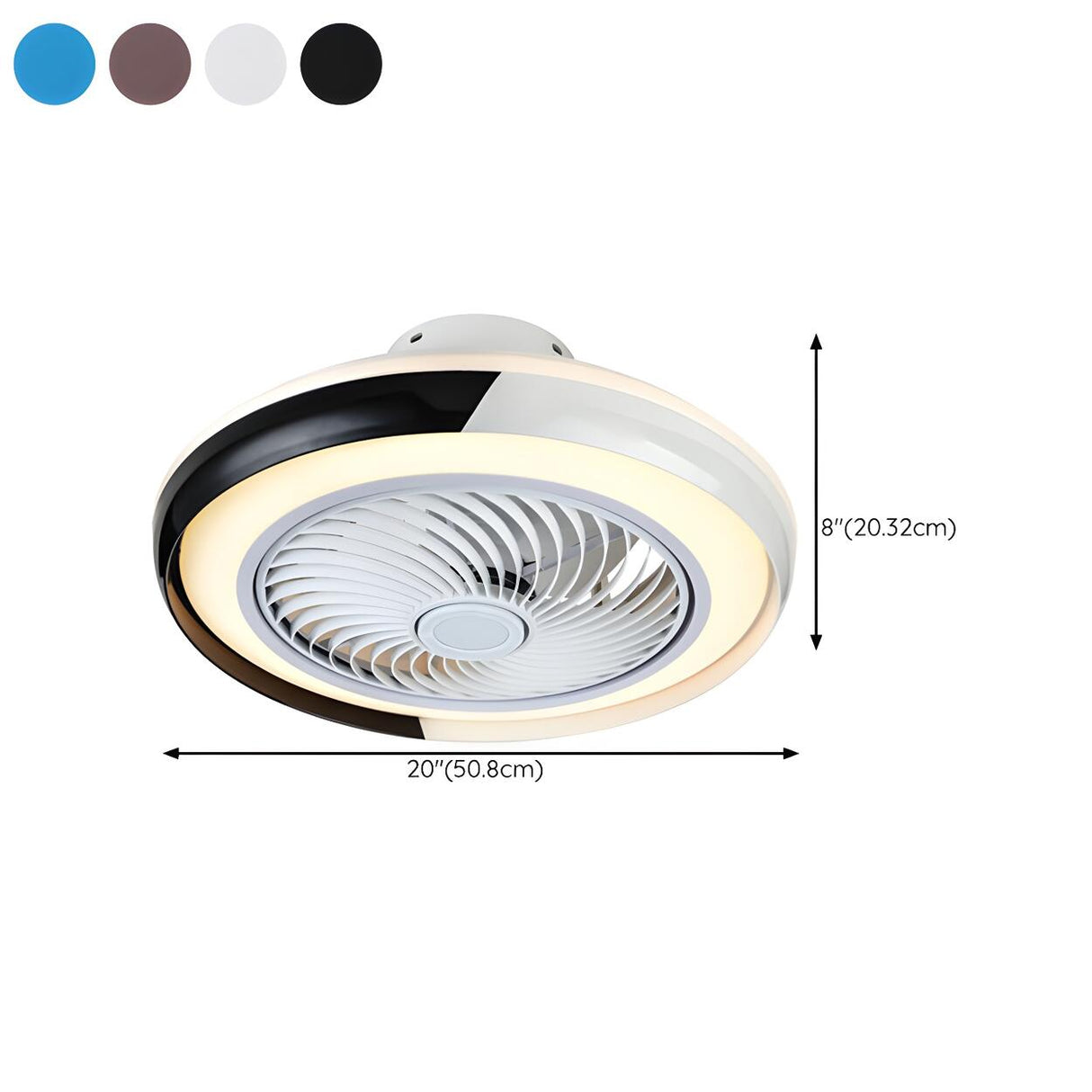 Stylish Round Bladeless Modern Ceiling Fan with Light 