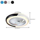 Stylish Round Bladeless Modern Ceiling Fan with Light #size