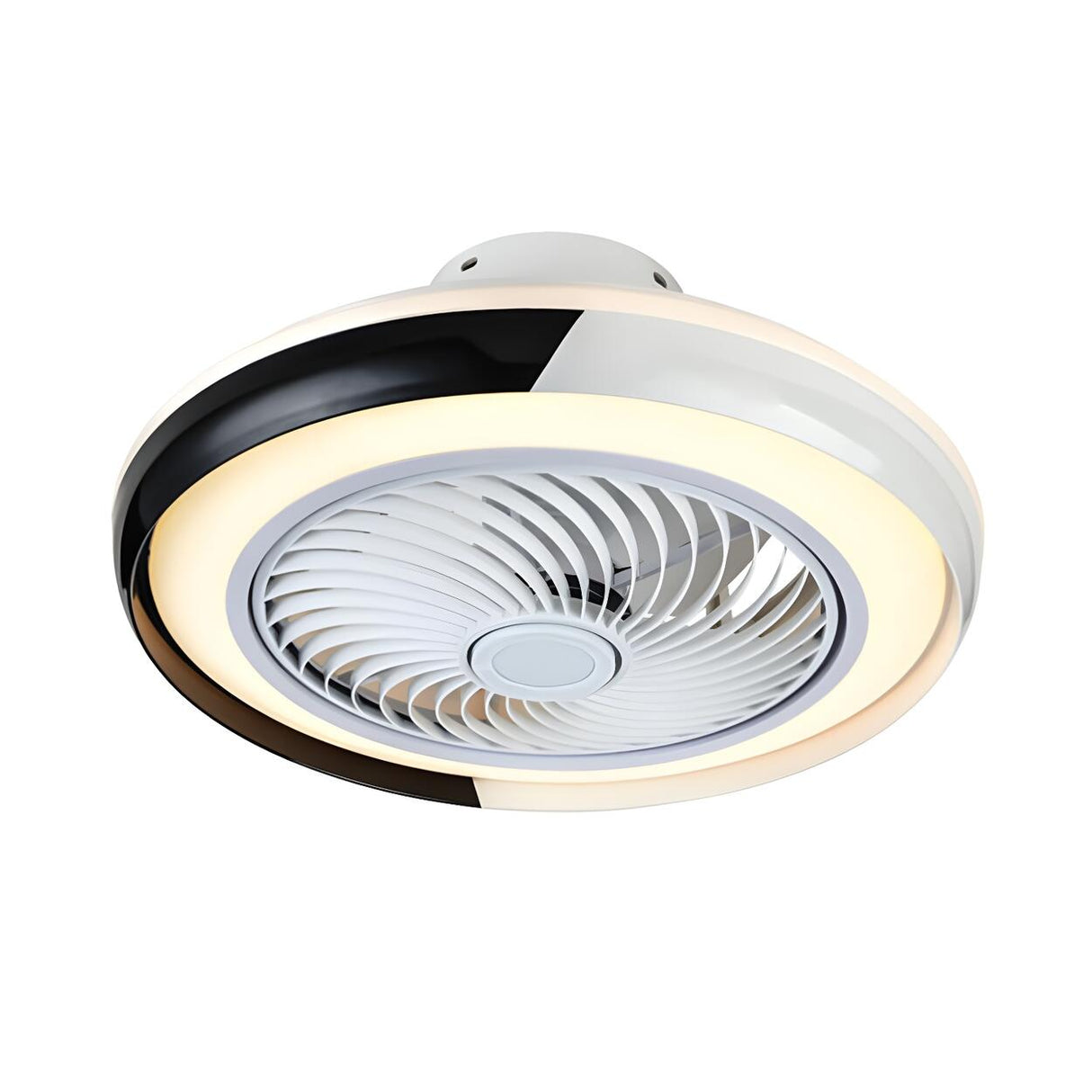 Stylish Round Bladeless Modern Ceiling Fan with Light Image - 7