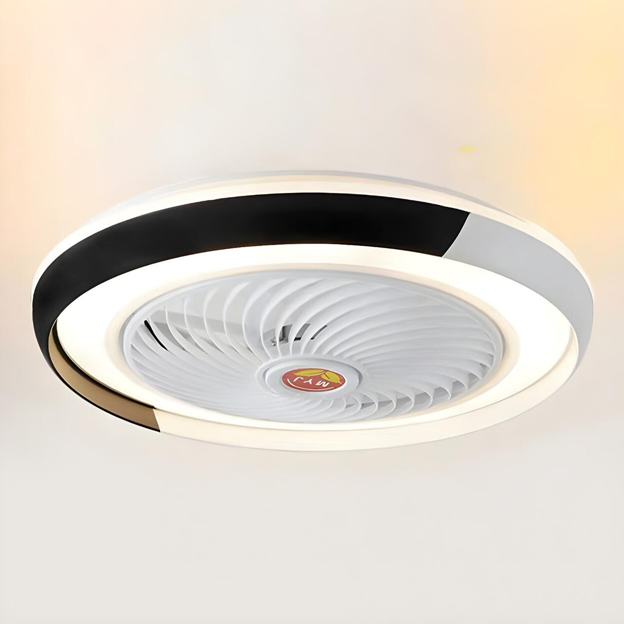 Stylish Round Bladeless Modern Ceiling Fan with Light Image - 8