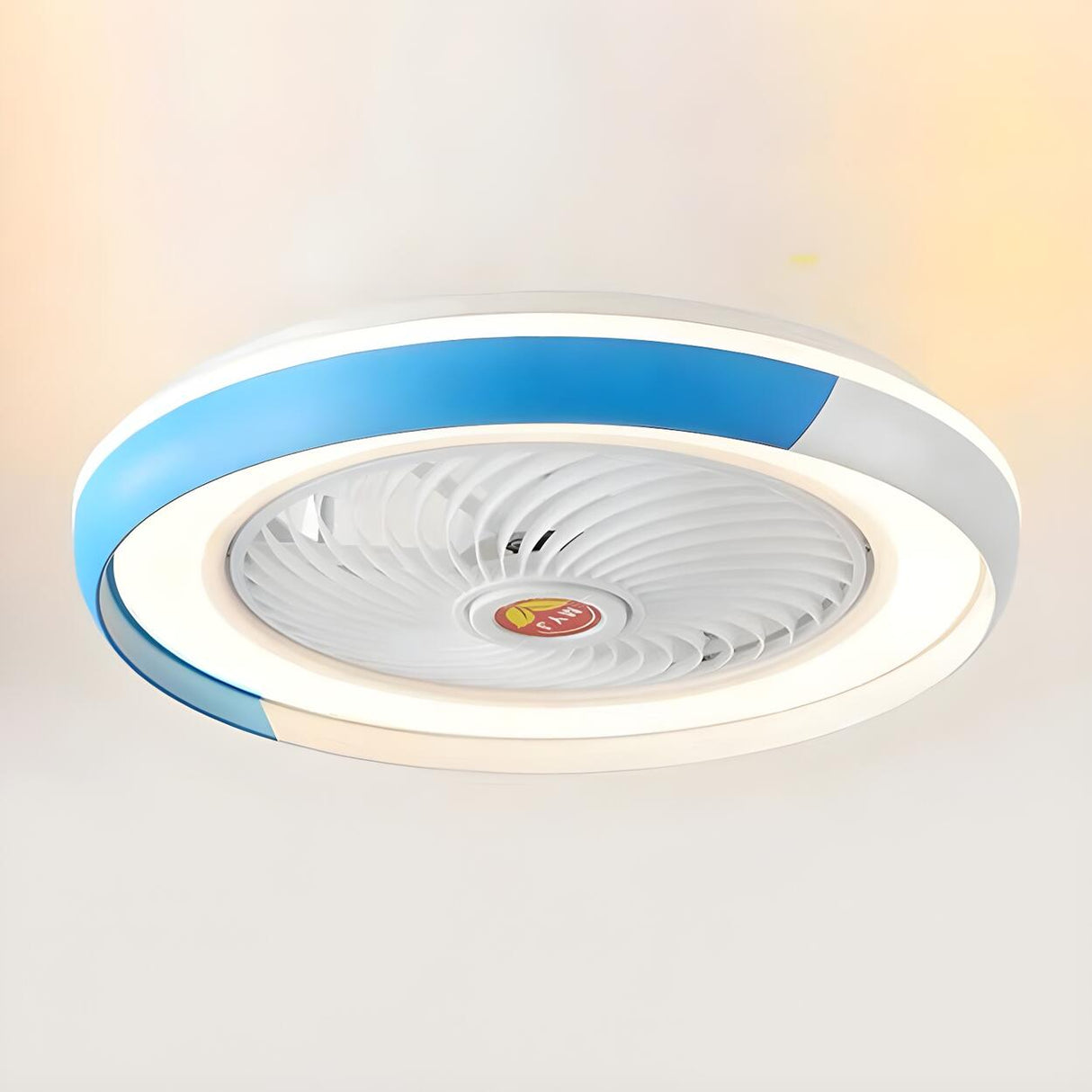 Stylish Round Bladeless Modern Ceiling Fan with Light Image - 9