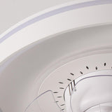 Stylish Round Flush Mount 7 Blades Ceiling Fan Light Image - 9