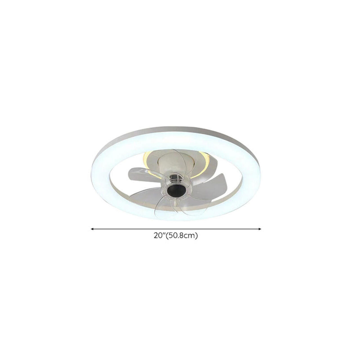 Stylish Round LED Ceiling Fan with Transparent Blades 