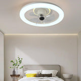 Stylish Round LED Ceiling Fan with Transparent Blades Image - 2