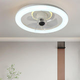 Stylish Round LED Ceiling Fan with Transparent Blades Image - 3