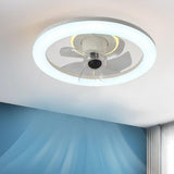 Stylish Round LED Ceiling Fan with Transparent Blades Image - 4