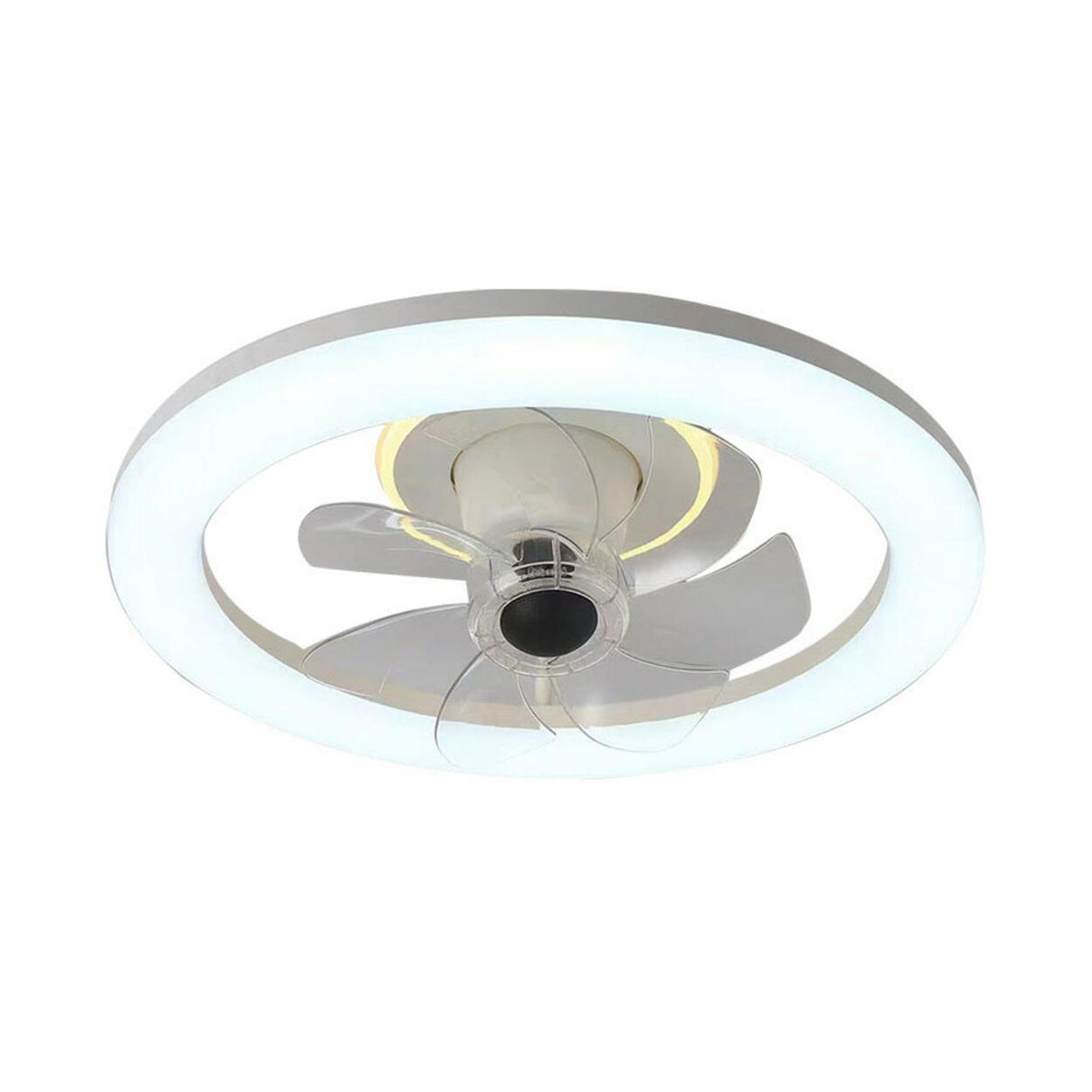 Stylish Round LED Ceiling Fan with Transparent Blades Image - 5