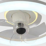 Stylish Round LED Ceiling Fan with Transparent Blades Image - 9