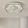 Stylish Round Wave Flush Remote Ceiling Fan with Light Image - 2