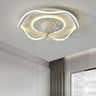 Stylish Round Wave Flush Remote Ceiling Fan with Light Image - 3