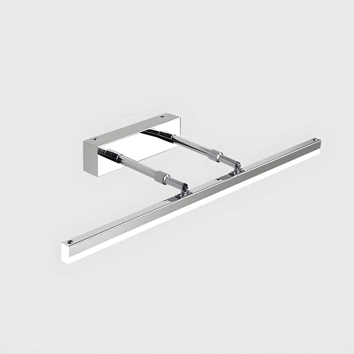 Stylish Silver Rectangular LED Bathroom Vanity Light Image - 3