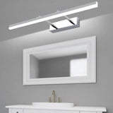 Stylish Silver Rectangular LED Bathroom Vanity Light Image - 4