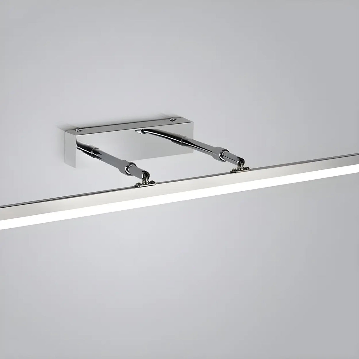 Stylish Silver Rectangular LED Bathroom Vanity Light Image - 8