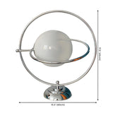 Stylish Silver Round Rotating Moon Metal Table Lamp #size