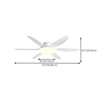 Stylish Simple 6 Blade Wood Ceiling Fan with LED Light #size