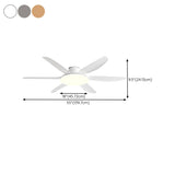 Stylish Simple 6 Blade Wood Ceiling Fan with LED Light Image - 13