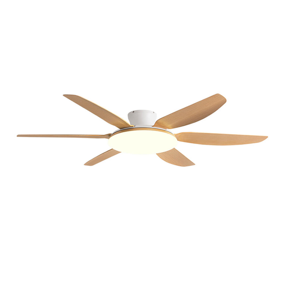 Stylish Simple 6 Blade Wood Ceiling Fan with LED Light Image - 5