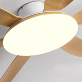 Stylish Simple 6 Blade Wood Ceiling Fan with LED Light Image - 9