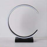 Stylish Simple Crescent LED Metal Bedside Table Lamp Image - 11