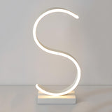 Stylish Simple Crescent LED Metal Bedside Table Lamp Image - 3