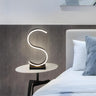 Stylish Simple Crescent LED Metal Bedside Table Lamp Image - 7