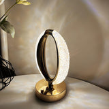 Stylish Simple Crystal Finish Oval Metal Table Lamp Image - 3