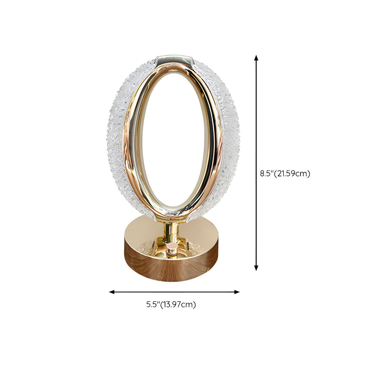 Stylish Simple Crystal Finish Oval Metal Table Lamp 