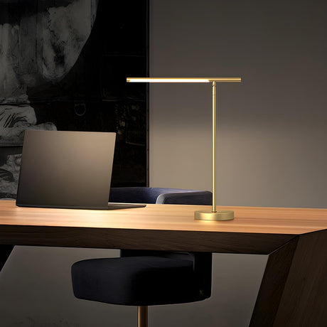 Stylish Simple Gold Linear LED Metal Bedside Table Lamp Image - 1