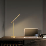 Stylish Simple Gold Linear LED Metal Bedside Table Lamp Image - 11