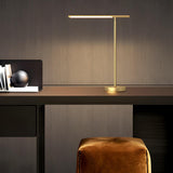 Stylish Simple Gold Linear LED Metal Bedside Table Lamp Image - 13