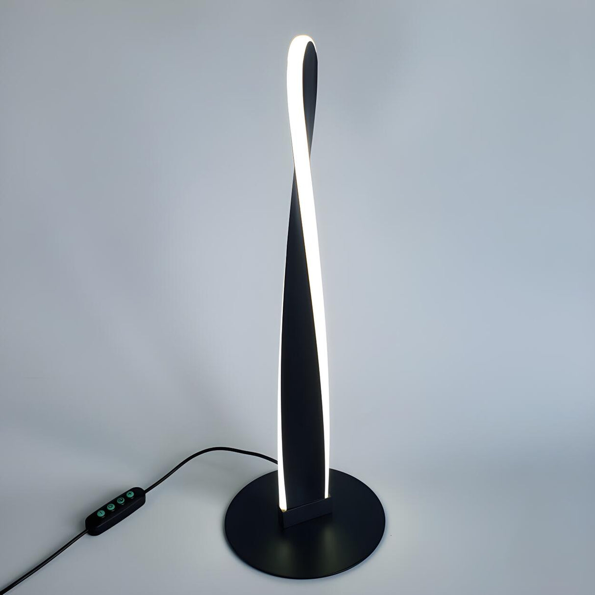 Stylish Simple Twisted Metal LED Bedside Table Lamp Image - 8