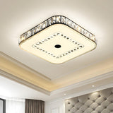 Stylish Small Square Crystal LED Flush Mount Light Image - 1