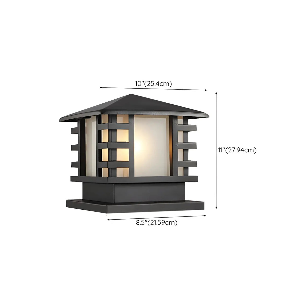 Stylish Solar Lantern Outdoor Black Pathway Table Lamp 