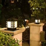 Stylish Solar Lantern Outdoor Black Pathway Table Lamp Image - 4