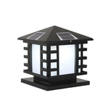 Stylish Solar Lantern Outdoor Black Pathway Table Lamp Image - 6