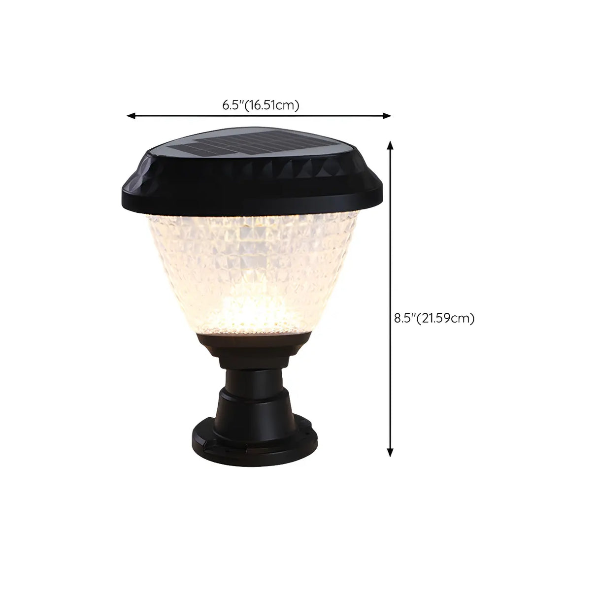 Stylish Solar Pyramid Waterproof Outdoor LED Post Light 