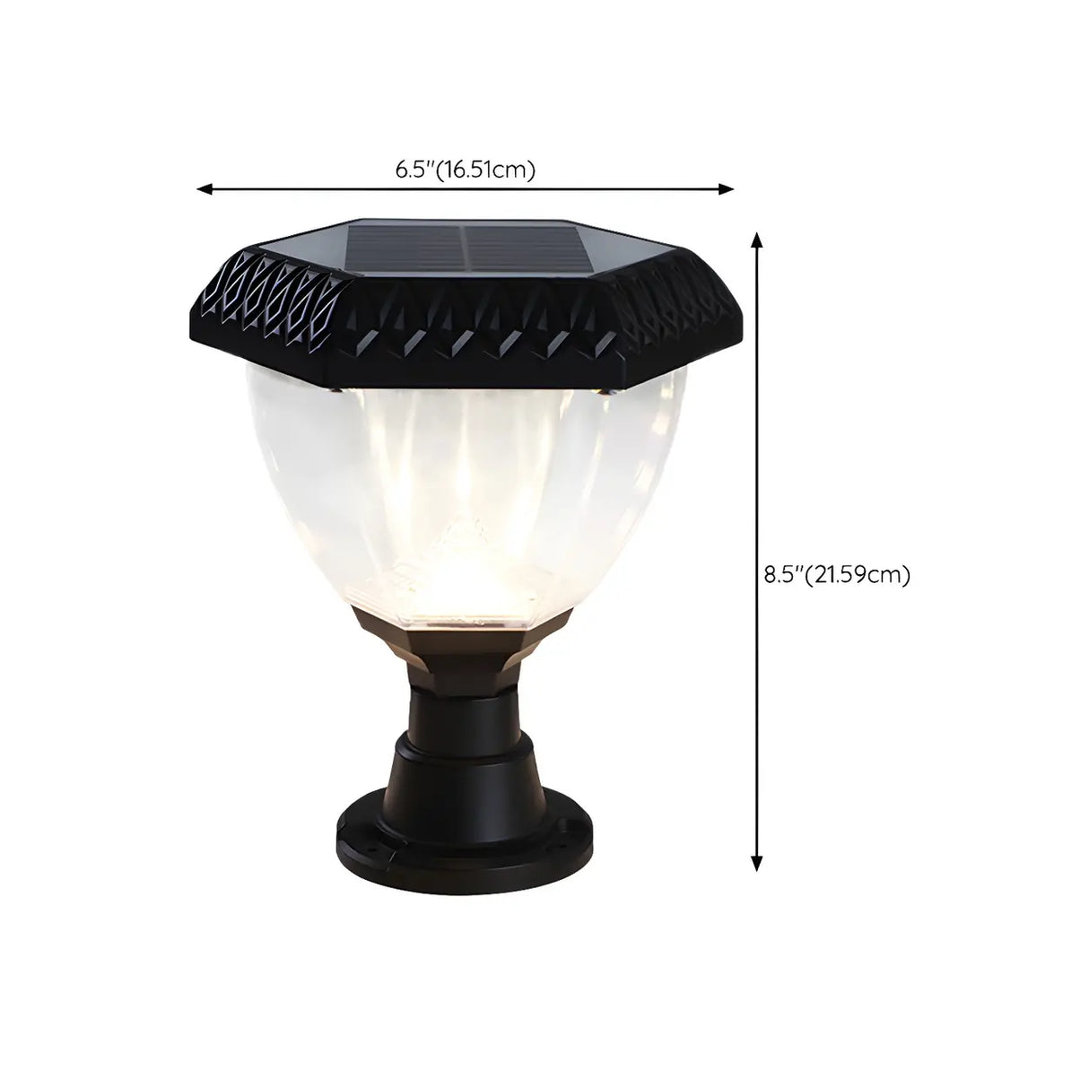 Stylish Solar Pyramid Waterproof Outdoor LED Post Light Image - 23