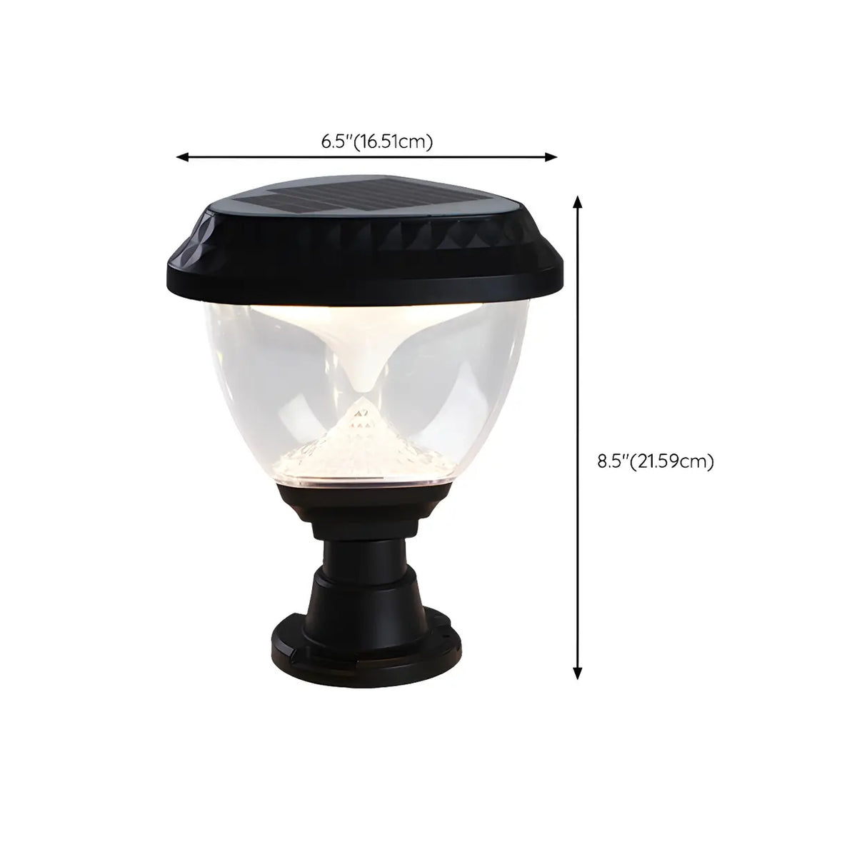 Stylish Solar Pyramid Waterproof Outdoor LED Post Light Image - 24