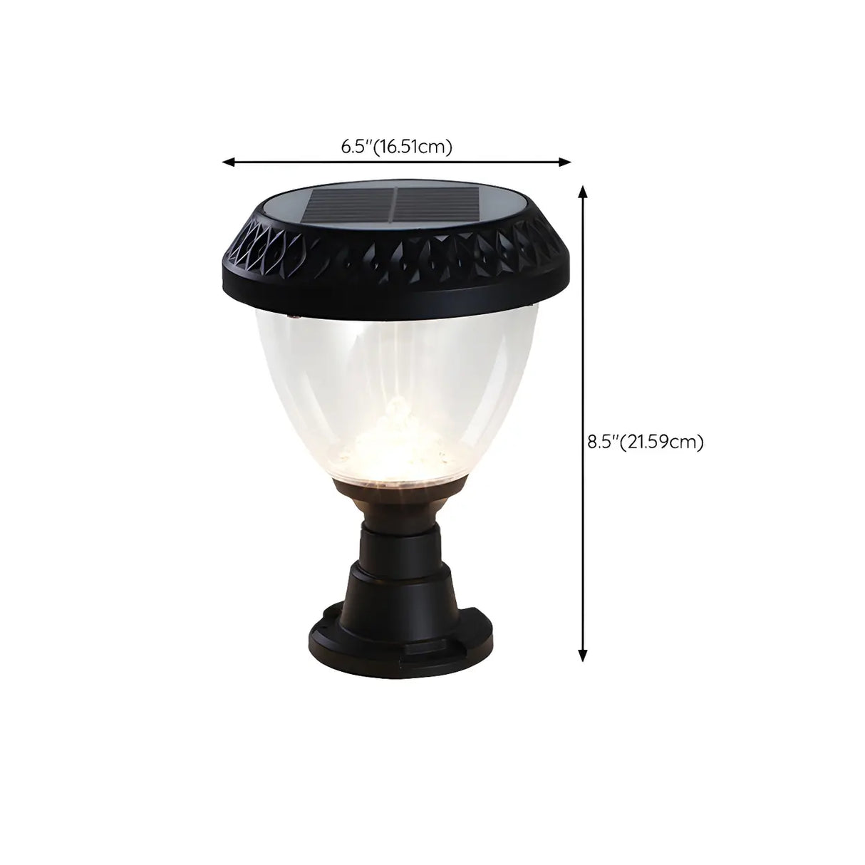 Stylish Solar Pyramid Waterproof Outdoor LED Post Light Image - 25