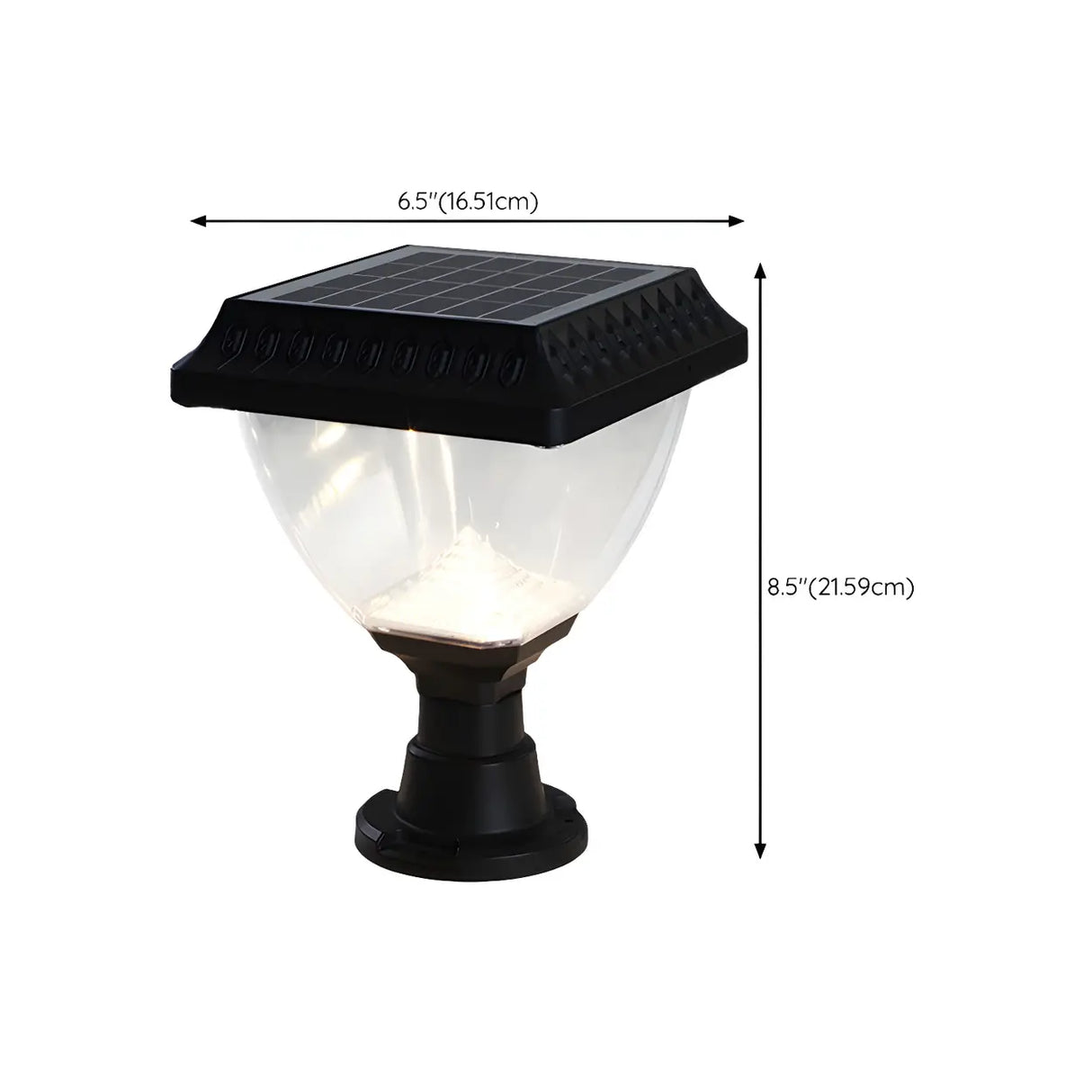 Stylish Solar Pyramid Waterproof Outdoor LED Post Light Image - 26