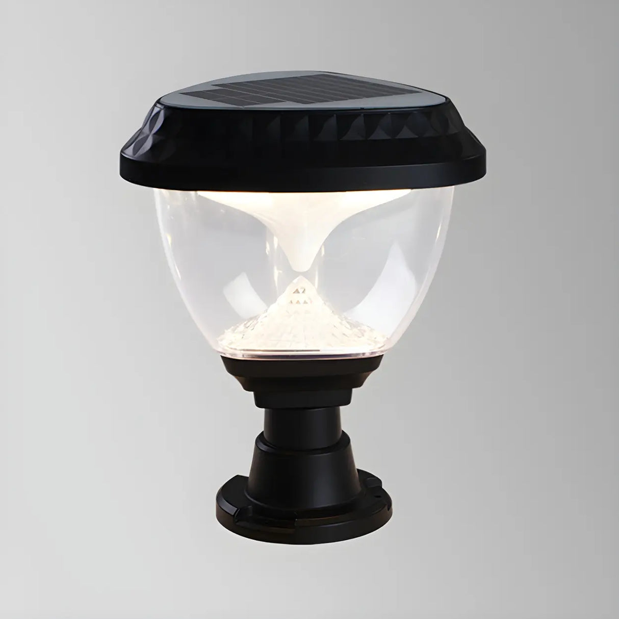 Stylish Solar Pyramid Waterproof Outdoor LED Post Light Image - 6