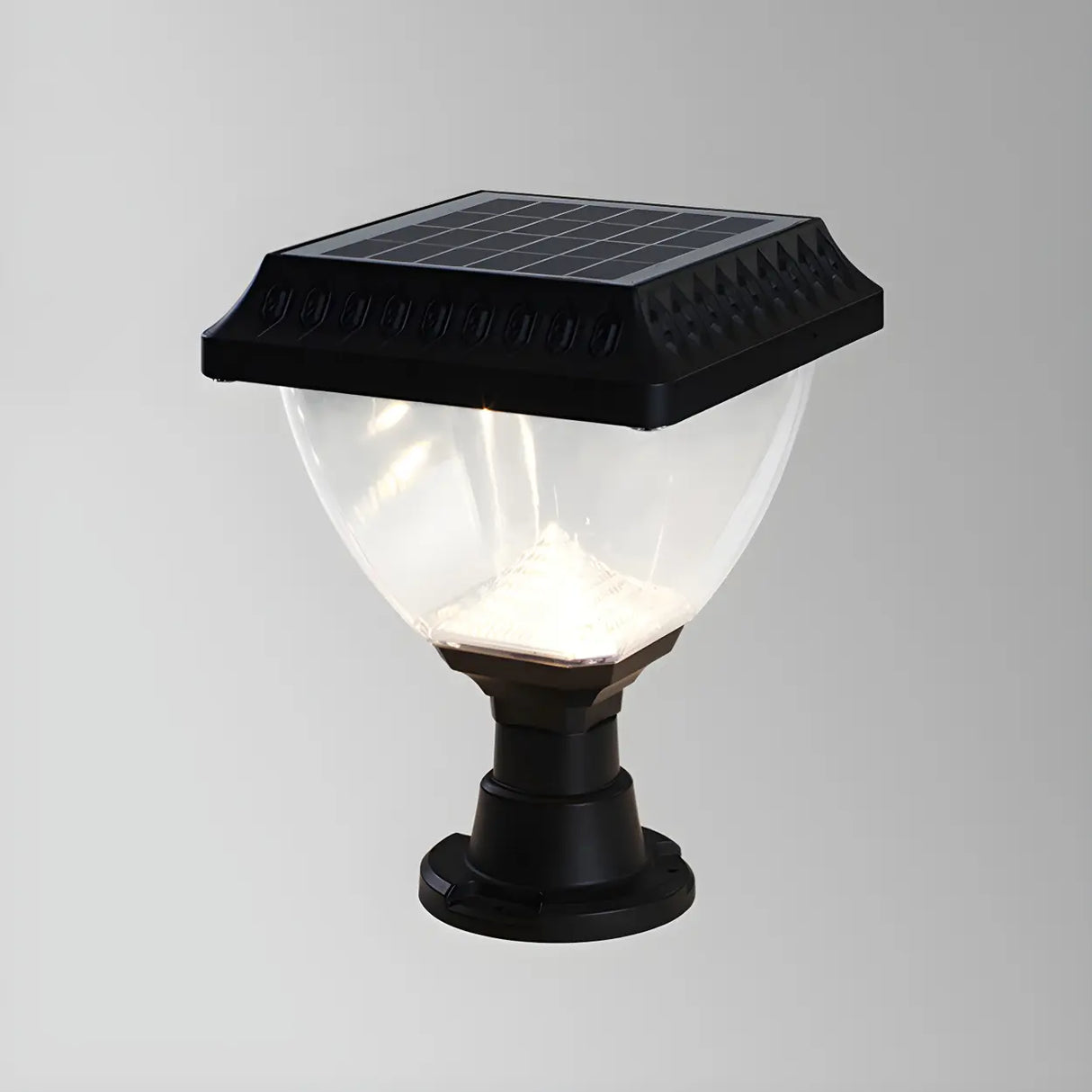 Stylish Solar Pyramid Waterproof Outdoor LED Post Light Image - 7