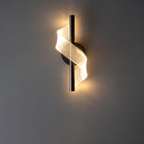 Stylish Spiral LED Design Gold Bedside Wall Sconce Image - 2