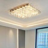 Stylish Square Crystal LED Flush Mount Ceiling Light Image - 1