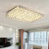 Stylish Square Crystal LED Flush Mount Ceiling Light Image - 3