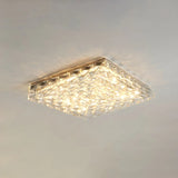 Stylish Square Crystal LED Flush Mount Ceiling Light Image - 4