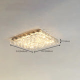 Stylish Square Crystal LED Flush Mount Ceiling Light Image - 8