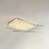 Stylish Square Crystal LED Flush Mount Ceiling Light Image - 9