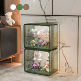 Stylish Stackable Clear Curio Display Cabinet Green #size